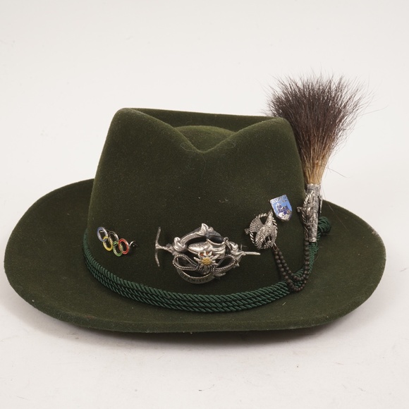 Vintage Dark Green Lembert Standard with 5 Pins Hat Size Small - Picture 4 of 12